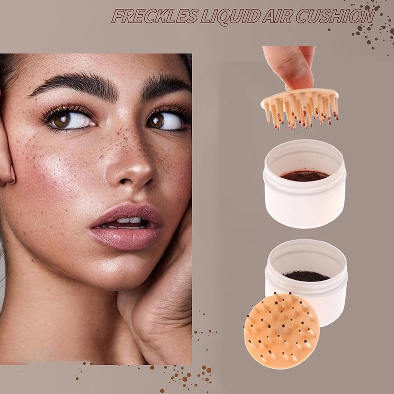 Face Fake Freckles Stamp Air Cushion Lifelike Freckle Natural Simulation Fake Dot Spot Comb Seal Waterproof Makeup Cosmetic