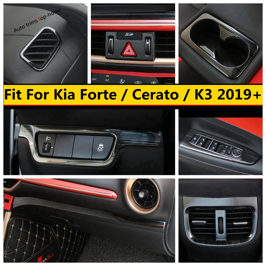 

Water Cup Holder Window Lift Button Head Light Lamp Air Conditioning Outlet Vent Cover Trim For Kia Cerato Forte K3 2019 - 2022
