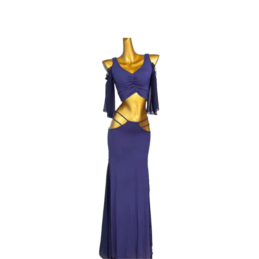 

Belly Dance Professional dress High-end off-shoulder Thin Strap Sexy Long Dress Female Adult Stage Professional Clothing