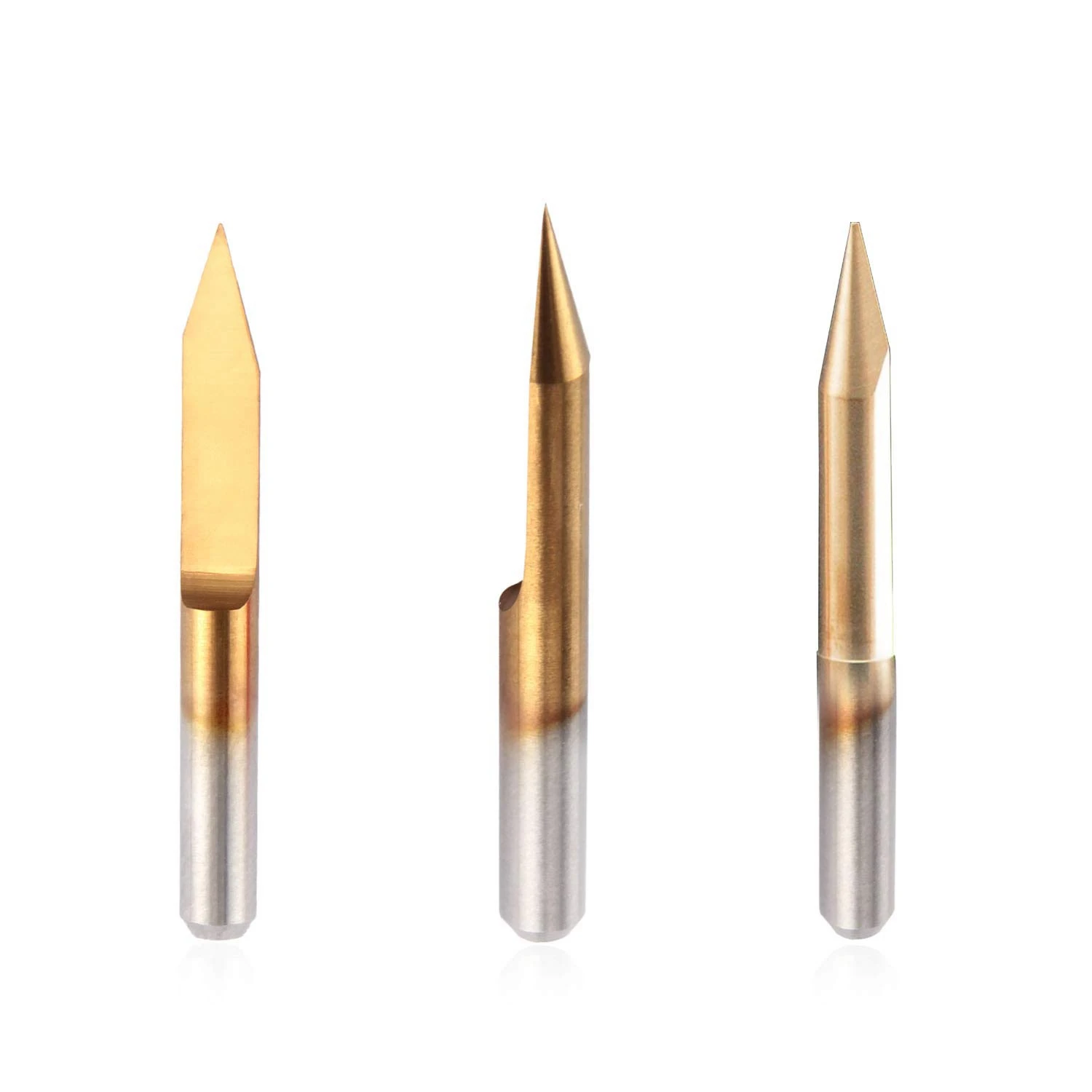 NEW HOT In Stock-10Pcs 30 Degree 0.1Mm Tip Titanium Coated Flat Bottom Carbide PCB Engraving Bits V-Shape CNC Router Cutter Cutt