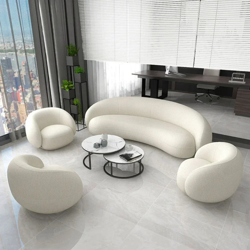 Sofá de recepción nórdico, sala de estar moderna y sencilla, pequeño apartamento, sofá de arco Circular creativo, Muebles de red para celebridades, Muebles