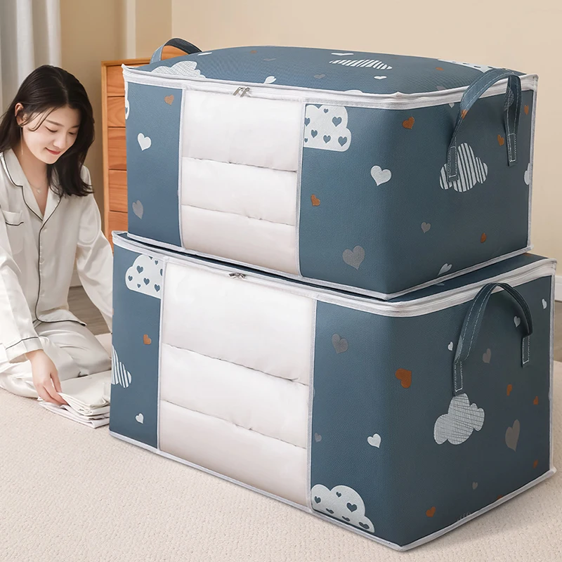 Quilt Bedding Storage Bag Quilt Clothes Big Capacity Storage Closet Organizer Wardrobe Organizer Blanket Sorting Bags Dust-proof