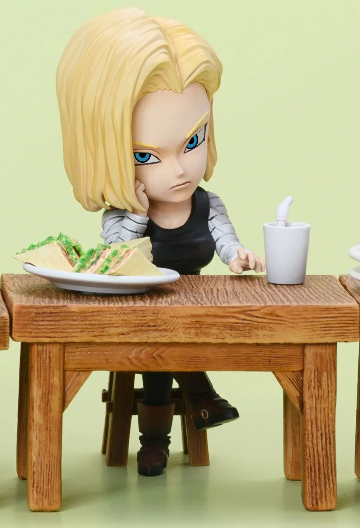 8cm Dragon Ball Z Figures Vegeta Anime Figure Son Goku Figurine Krillin Android 18 Dining Scene Pvc Action Models Kids Toy Gifts