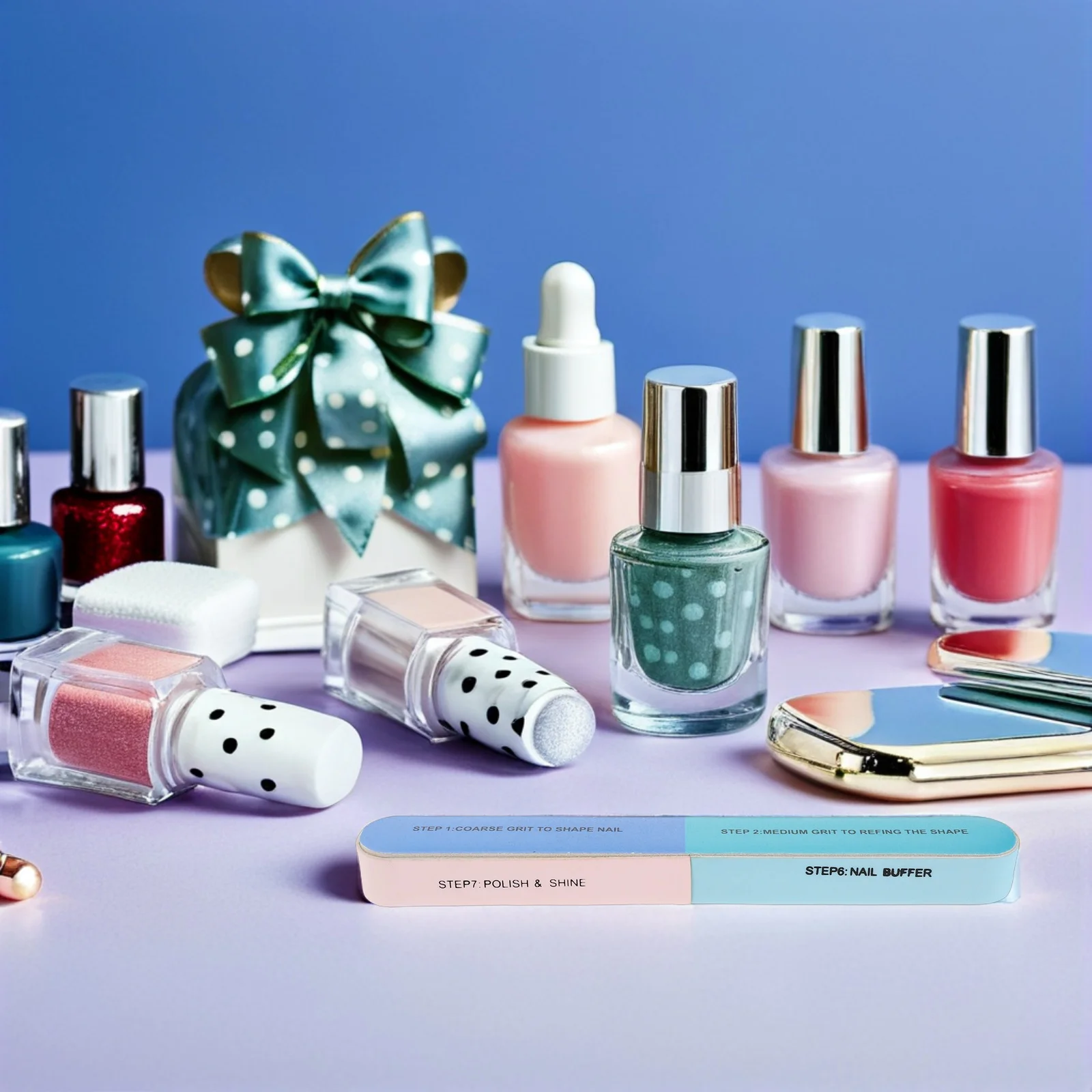 20Pcs Nail Care Kit 7 Way Nail Buffer Blocks Set for Shaping Smoothing and Shining Natural Acrylic Nails Portable Manicure