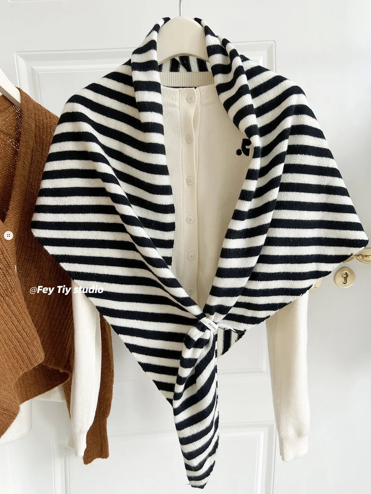 Chal australiano de lana 100% agrandado para otoño e invierno, nueva bufanda triangular cálida, bufanda tejida para mujer