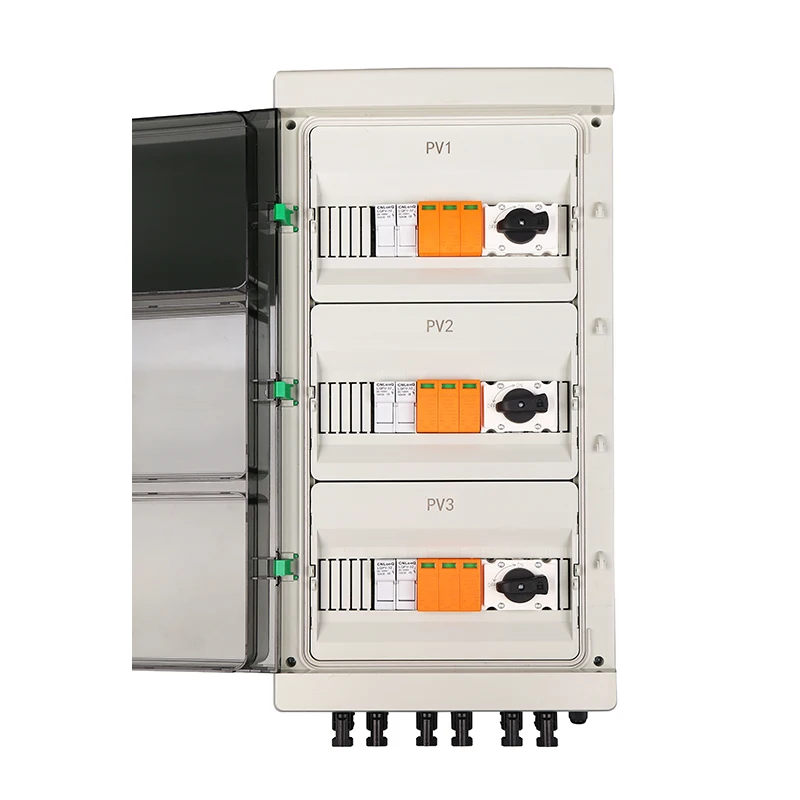 CNLonQcom 3-3 1000V 32A 3 in 3 Out Plastic Solar PV IP65 Waterproof Box | Durable ABS Material 3 Strings Combiner Box