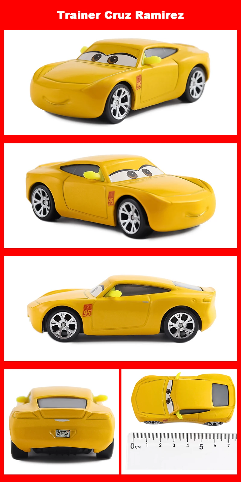 Pixar Cars Cruz Ramirez Rennwagen Spielzeug 1/55 Metall-Die-Cast Anime-Figur Modellauto Geburtstagsgeschenke Kinderspielzeug aus Legierungsmaterial – Detail 7