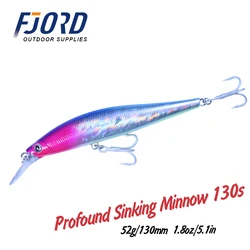FJORD 130mm 52g Sinking Fishing Lures Fake Sea Crankbait Whopper Plopper Artificial Mid-water Bait Summer Ocean Fishing Supplies