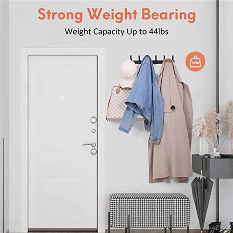 

Promotion! Coat Rack Wall Mount, Entryway Coat Hooks Wall Mounted,Coat, Towel And Purse(5) Easy To Use