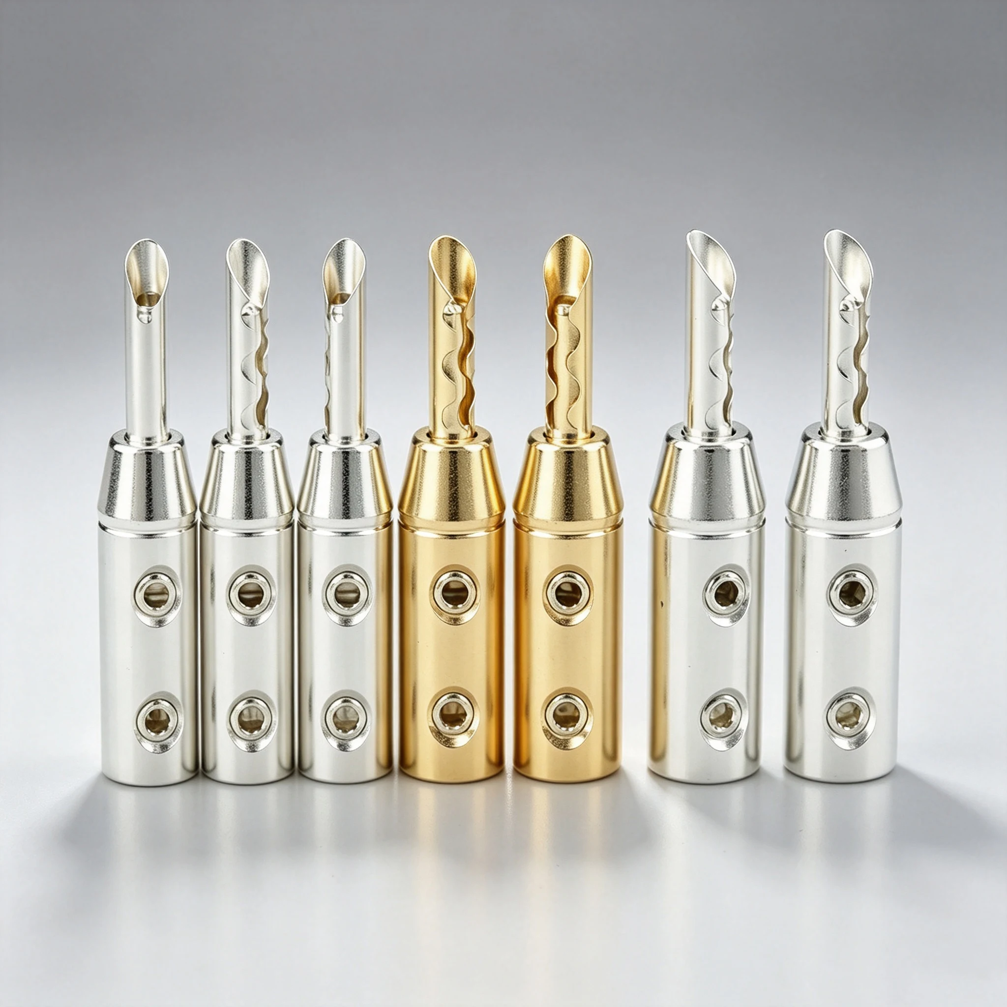 Audiocrast Rhodium plated Z Plugs Speaker Banana Plugs HiFi Speaker Cable Connector Banana Terminal AMP Plug