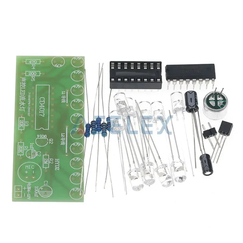 Voice activated LED Water Light Kit CD4017 Lantern Control Fun Electronic Production Teaching Training Diy Electronic Kit Module