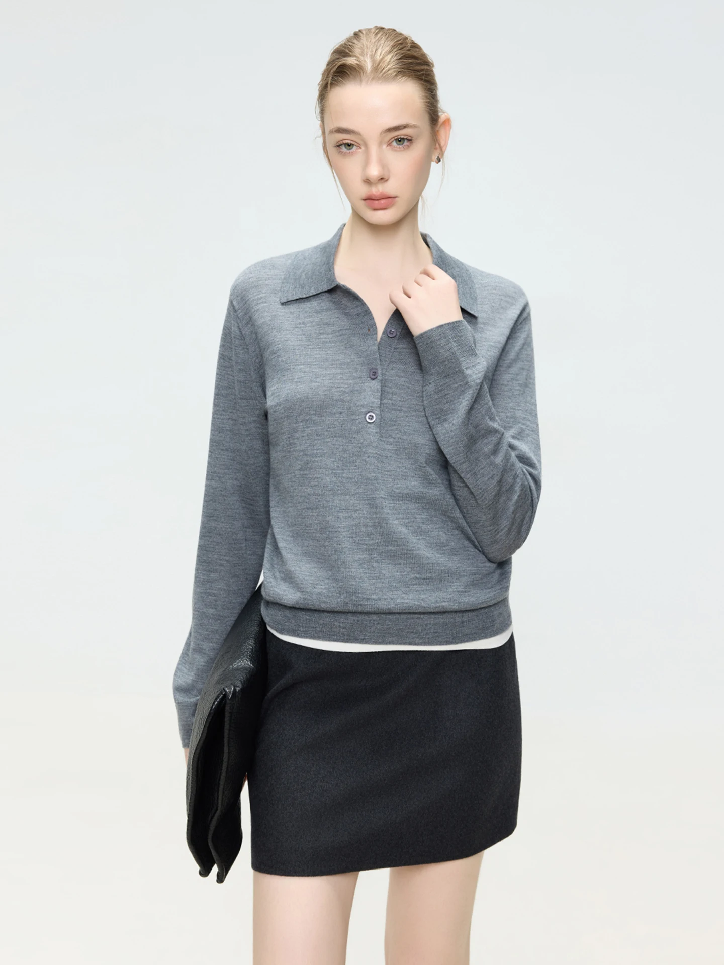 

Soft Skin-Friendly Ne Knitted Sweater 00% Ultra-Fine Merino Wool Commute Long Sve Base irt Women's Knitwear