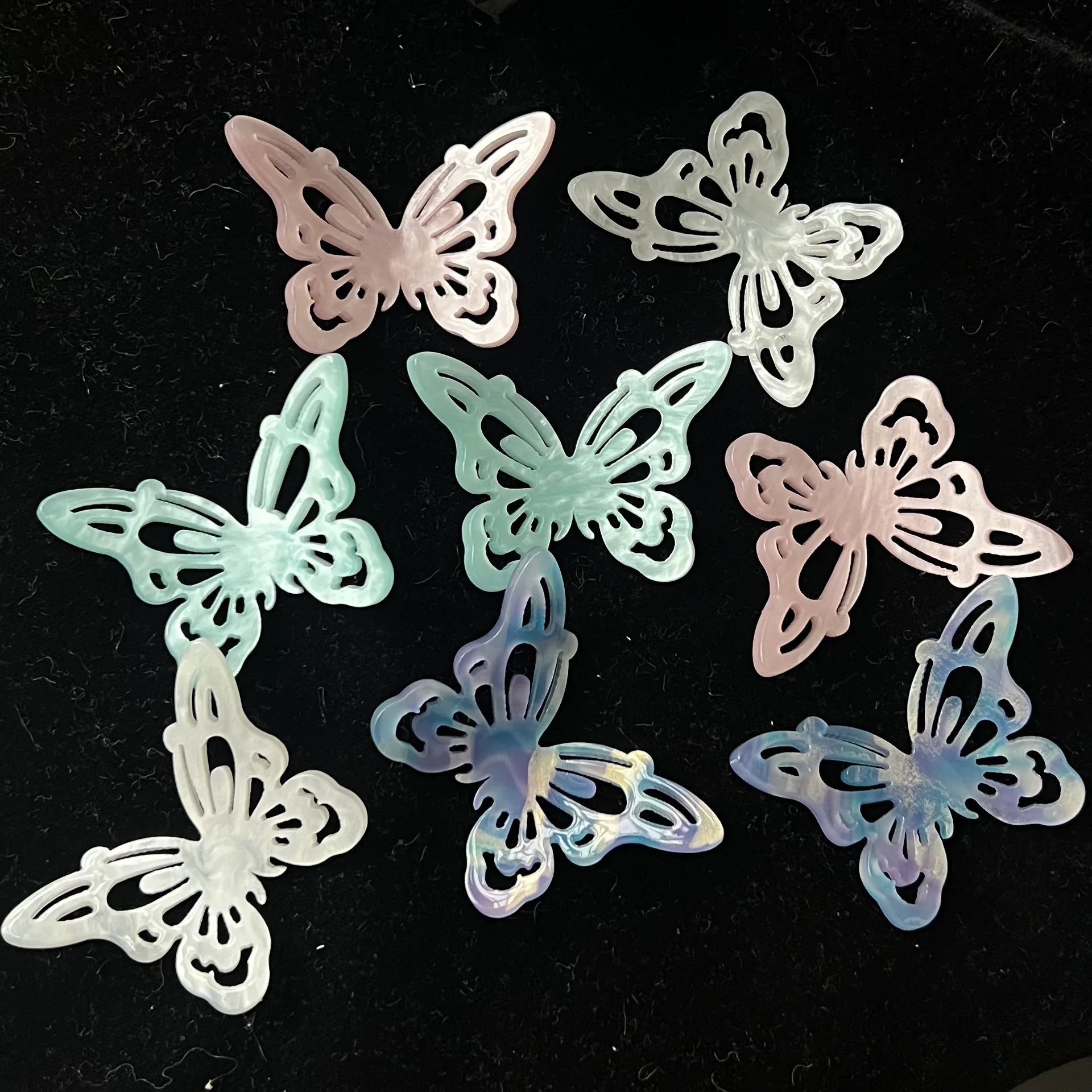 2pcs miniso colorful butterfly series cartoon acrilico flatback cabochon artigianato fai da te materiali creazione di gioielli charms