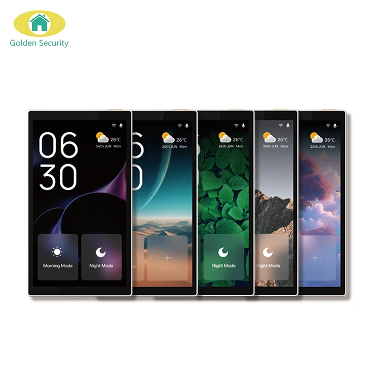 

Zigbee Smart Home 5-дюймовый сенсорный экран Панель управления умным домом со встроенным голосовым управлением Alexa и 2-бандовым переключателем