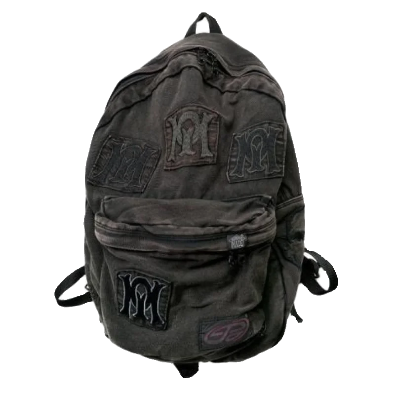 Y2k Embroidery Backpacks Women Washed Vintage Gothic Schoolbags MEN Design Mochila Casual School Backpack for College Students