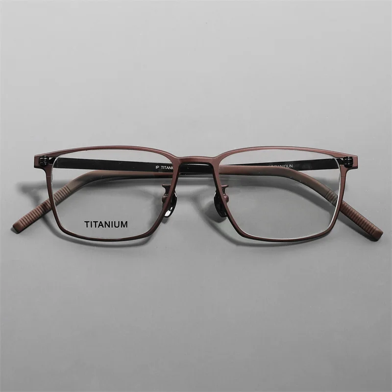 Óculos de negócios masculinos feitos à mão quadrados óculos de armação grande titânio puro ultraleve retângulo óculos femininos vintage