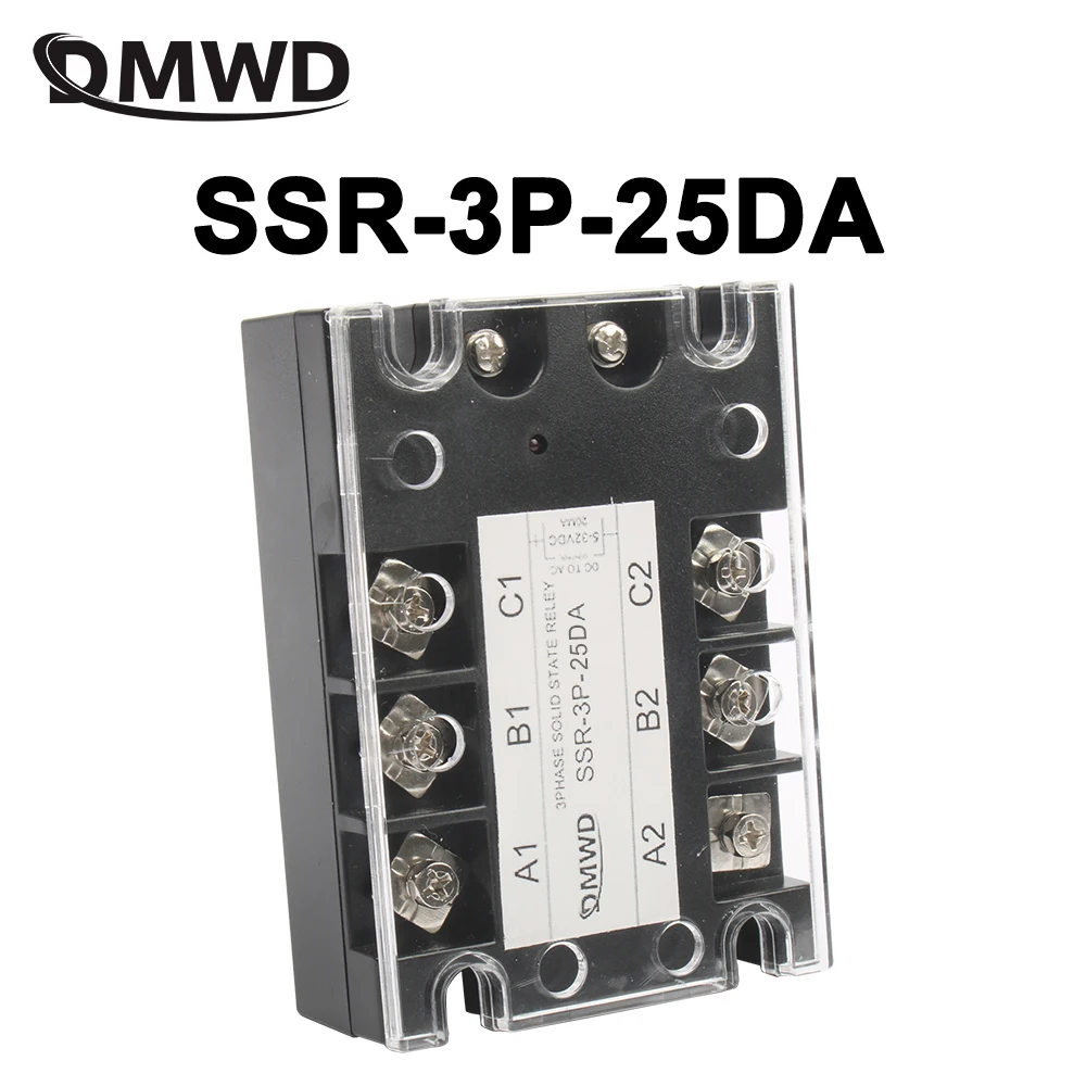 

25А постоянного тока, трехфазное твердотельное реле переменного тока, три SSR-3P-25DA SSR-25DA