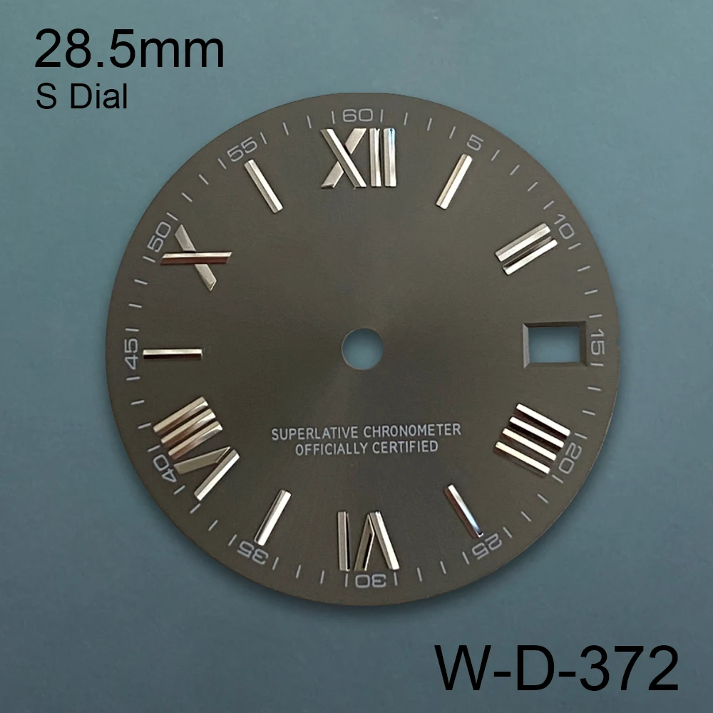 28,5 mm S Logo Roma Sunburst quadrante adatto NH35/NH36/4R/7S movimento giapponese quadrante di alta qualità accessori per la modifica dell'orologio