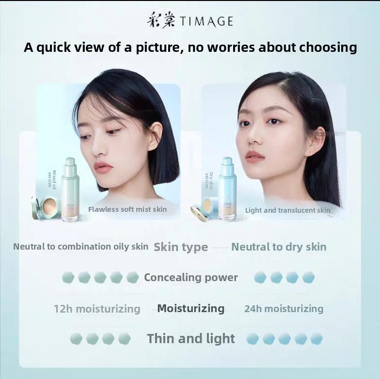 TIMAGE 小さな丸チューブのリキッドファンデーションはメイク落としなしで長持ち、軽くて透明感のあるファンデーション