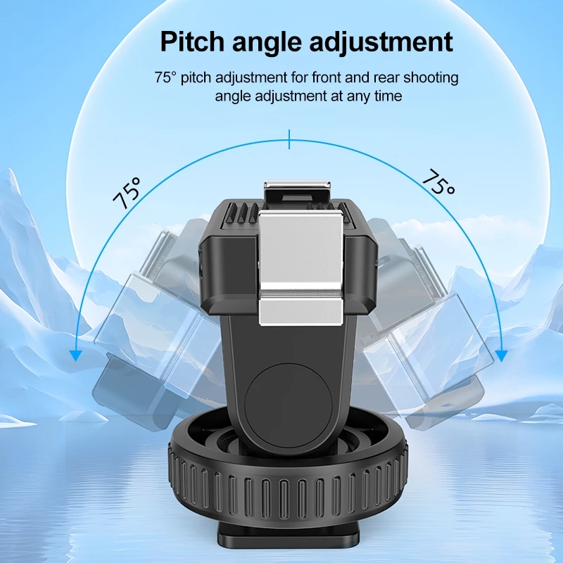 PULUZ untuk DJI Osmo Action 5 Pro / 4 / 3 Cold Shoe untuk DJI Aksesori Gimbal adaptor Base pelepas cepat