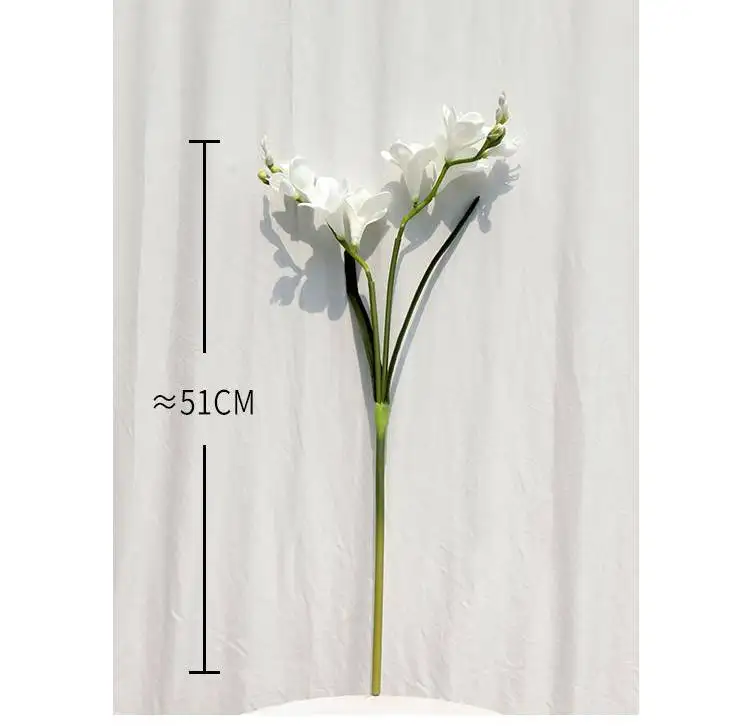 PU Schneeorchidee Künstliche Blumen Hochzeits-Brautstrauß Kunstblumen Freesie Wohnzimmerdekoration Künstliche Blumen Kopfschmuck – Detail 6