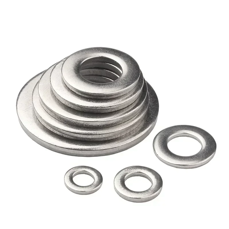 yes1000pcs/Lot  M4 Steel Washers GB97 304 Stainless Steel Spring flat machine Washers Silvery White metal plain Gaskets