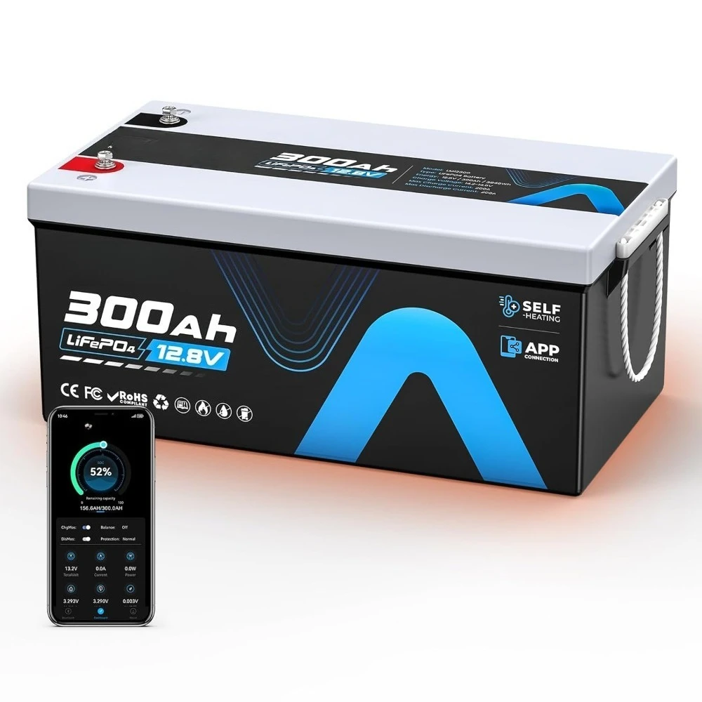 

Литиевая батарея LiFePO4 12,8В 300Ач с самонагревом, мониторингом через приложение, отключением при низких температурах, встроенным BMS 200А, настраиваемая, под заказ