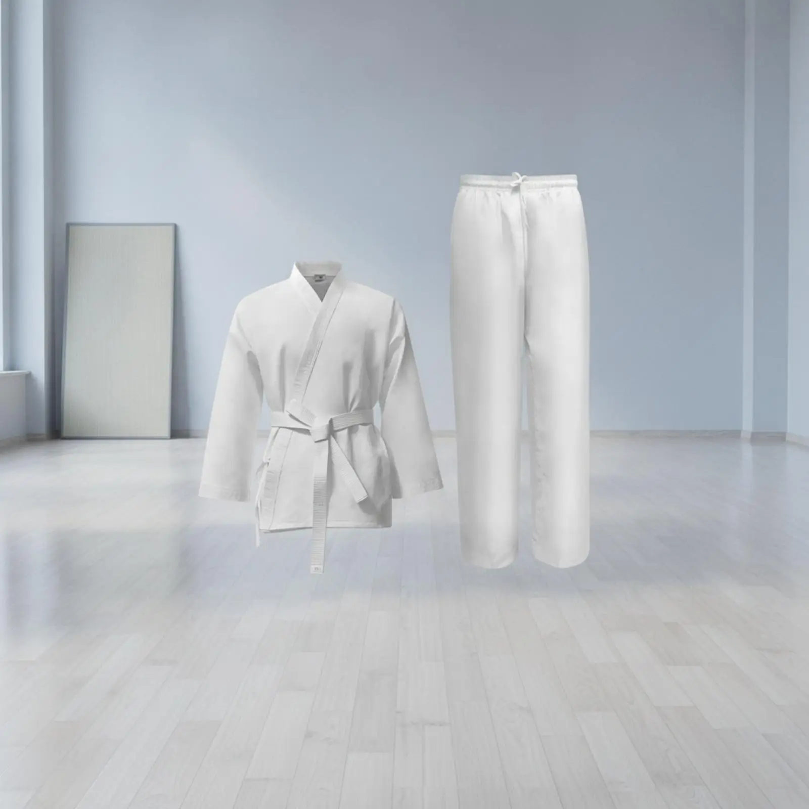 Karate Training Suit for Men Women Polyester Cotton Uniform for Martial Arts Dojo Practice Gi Set
