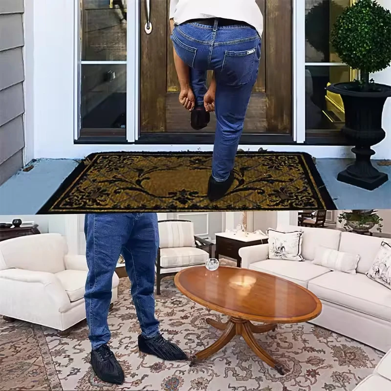 Cubiertas desechables para zapatos, 100 unidades, botines para pies, cubiertas para zapatos, cubiertas antideslizantes para zapatos y botas para interior, exterior, lugar de trabajo en casa
