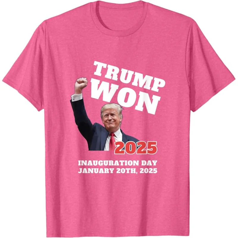 تي شيرت TRUMP WON 2025 INAUGURATION DAY TRUMP Team تذكارية مضحكة