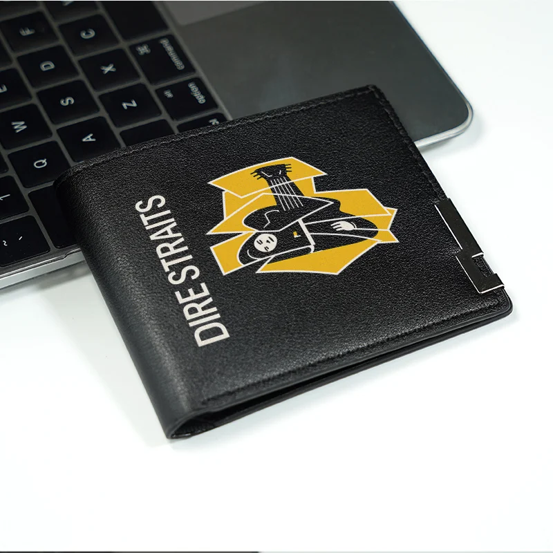 DIRE STRAITS ЛОГОТИП ИЗ ПУ КОЖИ МУЖСКИЙ КОШЕЛЕК Тонкий ДИЗАЙН МОДНЫЙ ЛЕГКИЙ БИЗНЕС СТИЛЬ ОЧЕНЬ ИСПОЛЬЗОВАНИЕ МОДНЫЙ АКСЕССУАРЫ