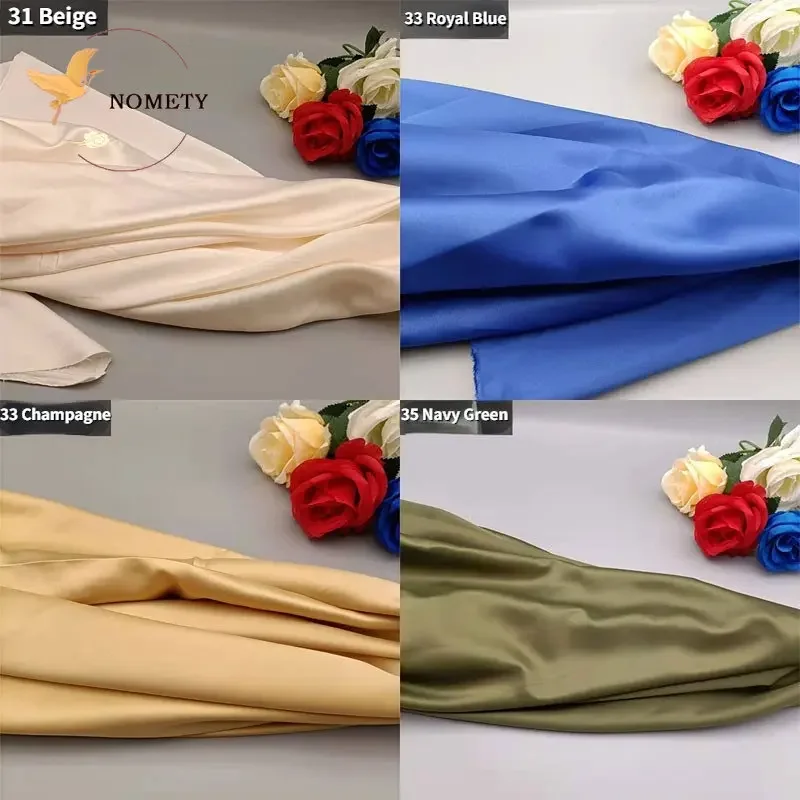 150*100cm High Density Matte Satin Fabric Solid Color Silk Cloth For Sewing Dress Lining Clothes BackGround Decor Handmade DIY