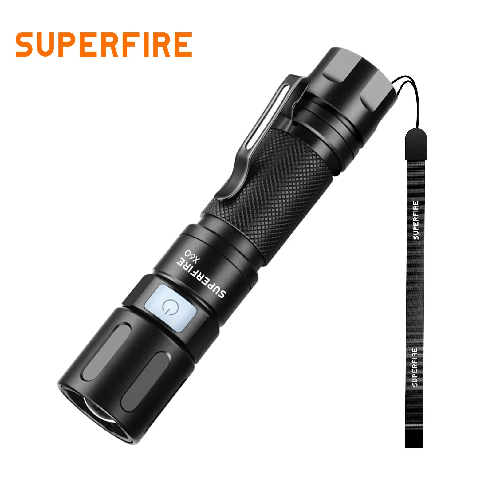 

SUPERFIRE X60 xhp50 LED Flashlight 15W Zoomable USB-C Rechargeable Aluminum Alloy EDC Torch Waterproof for Camping Lantern