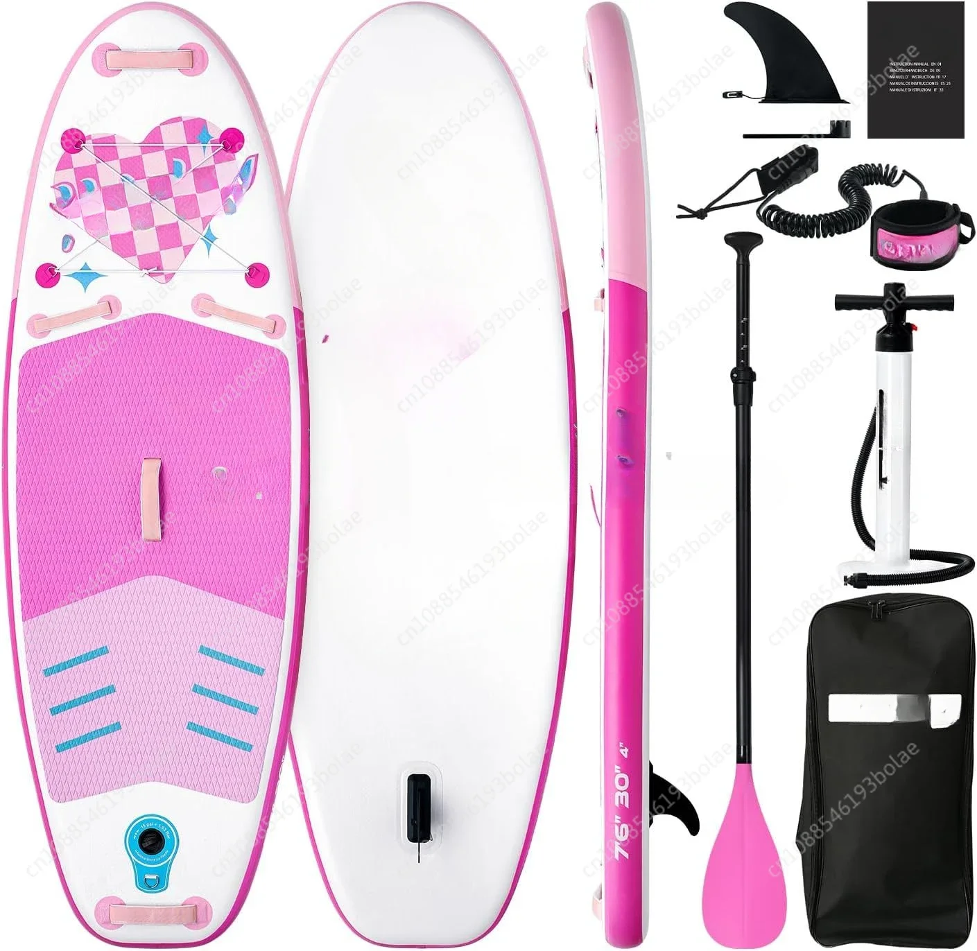 with Inflatable SUP Accessories, Durable, Lightweight, Wide Stable Design, Non-Slip Comfort Deck Inflatable Paddle Board