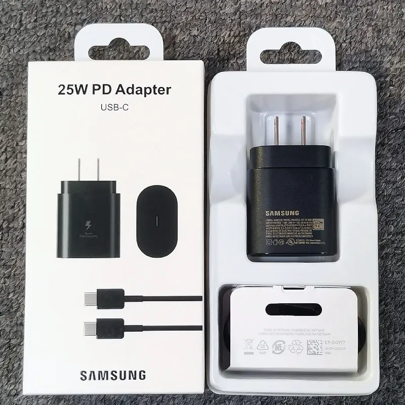For Samsung 25W US Plug Charger Super Fast Charge Adapter For Galaxy Z Flip Fold 6 5 4 3 2 S24 S23 S