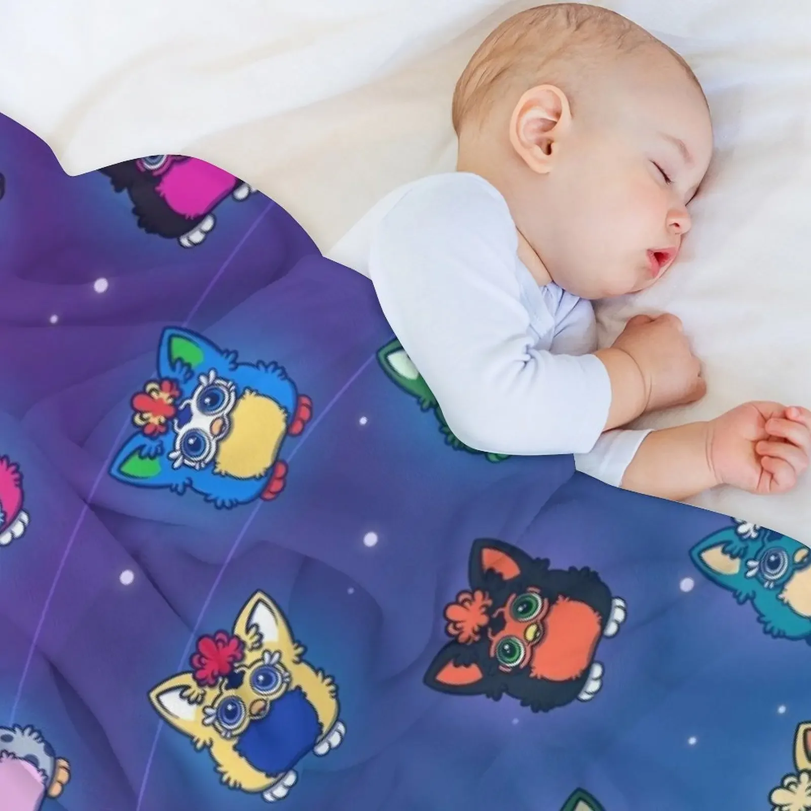 Furby Squad Throw Blanket Furrys Luxury Designer Summer Beddings Designers Blankets