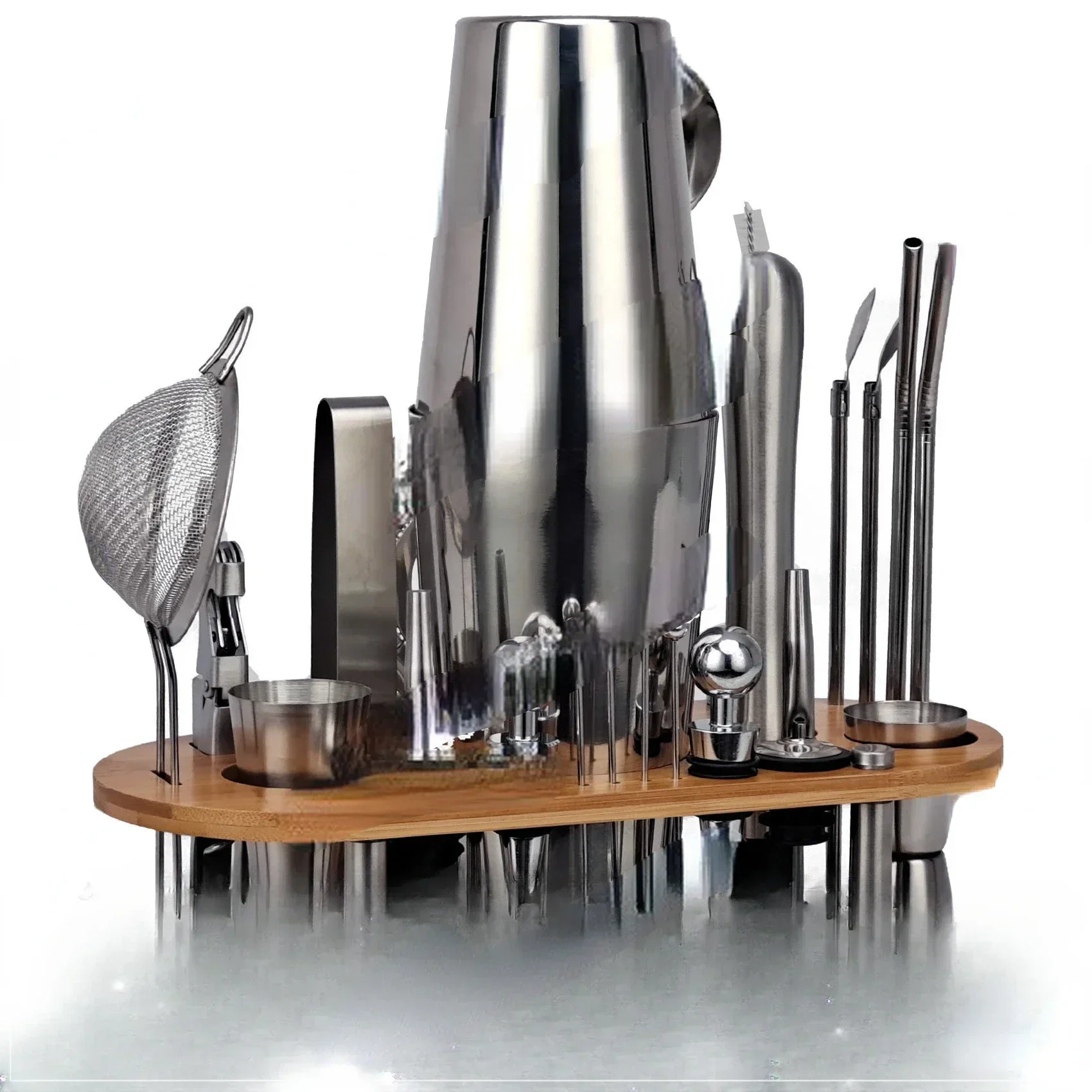 Entry-level Stainless Steel 23 Piece Set of Cocktail Preparation Tools