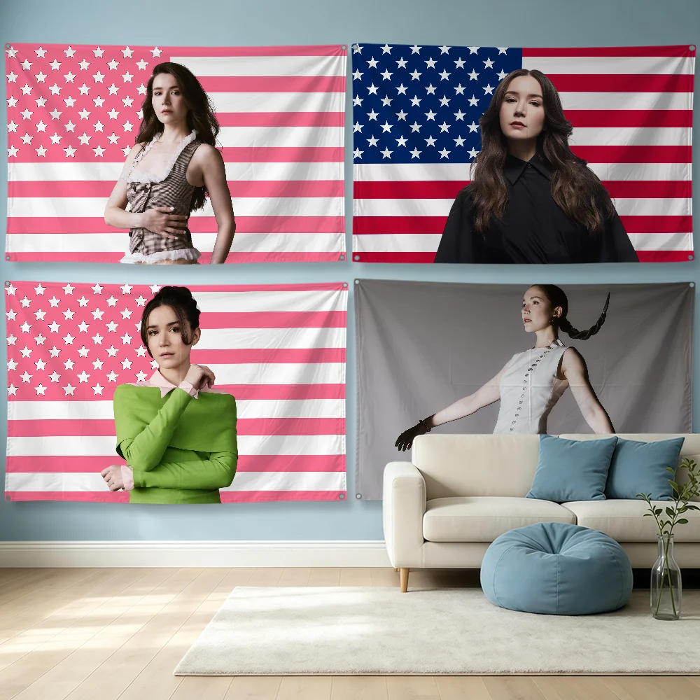 Actor E-Elizabeth Dulau Flag Polyester Banner Flags For Party Club Outdoor Interior Wall Paper Decoration Banner Fans Gift