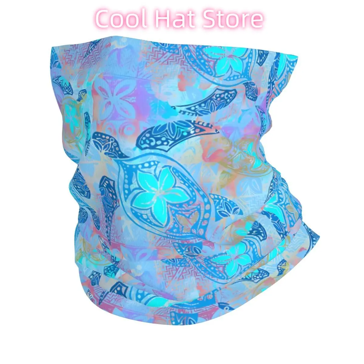 

Vintage Samoan Tapa Turtle Bandana Neck Gaiter Printed Balaclavas Wrap Scarf Multifunctional Cycling Running for Men Adult