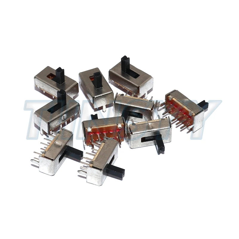 10PCS SS23D07 8 PINS 3 Position 2P3T Toggle Switch Double Vertical Sliding Switch Handle Length 5MM Bracket