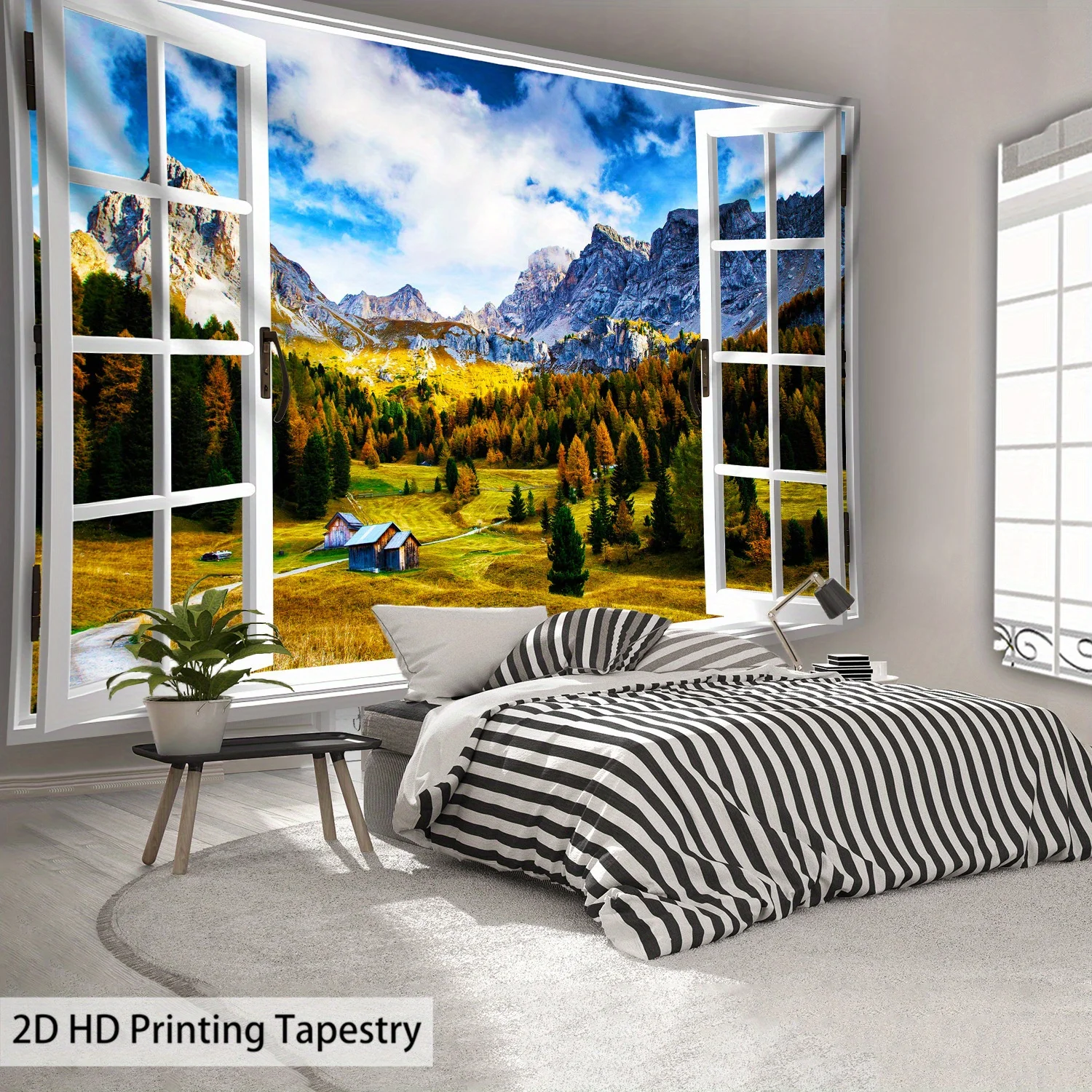 Snow-capped mountain scenery Digital printing polyester wall hanging tapestry decorative Living room bedrooms background gift