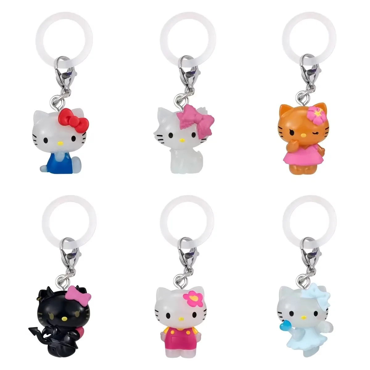 

Оригинальные аксессуары Bandai Gashapon, 6 шт., серия Mejuru, Hello Kitty, игрушки для детей, подарок, коллекционные модели, украшения