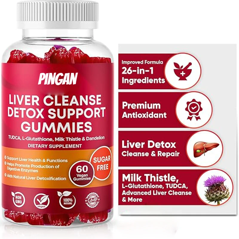 

Sugar Free 26in-1 Liver Cleansing, Detoxification, and Fatty Liver Repair Formula Gummies; Glutathione, Silymarin, Milk Thistle