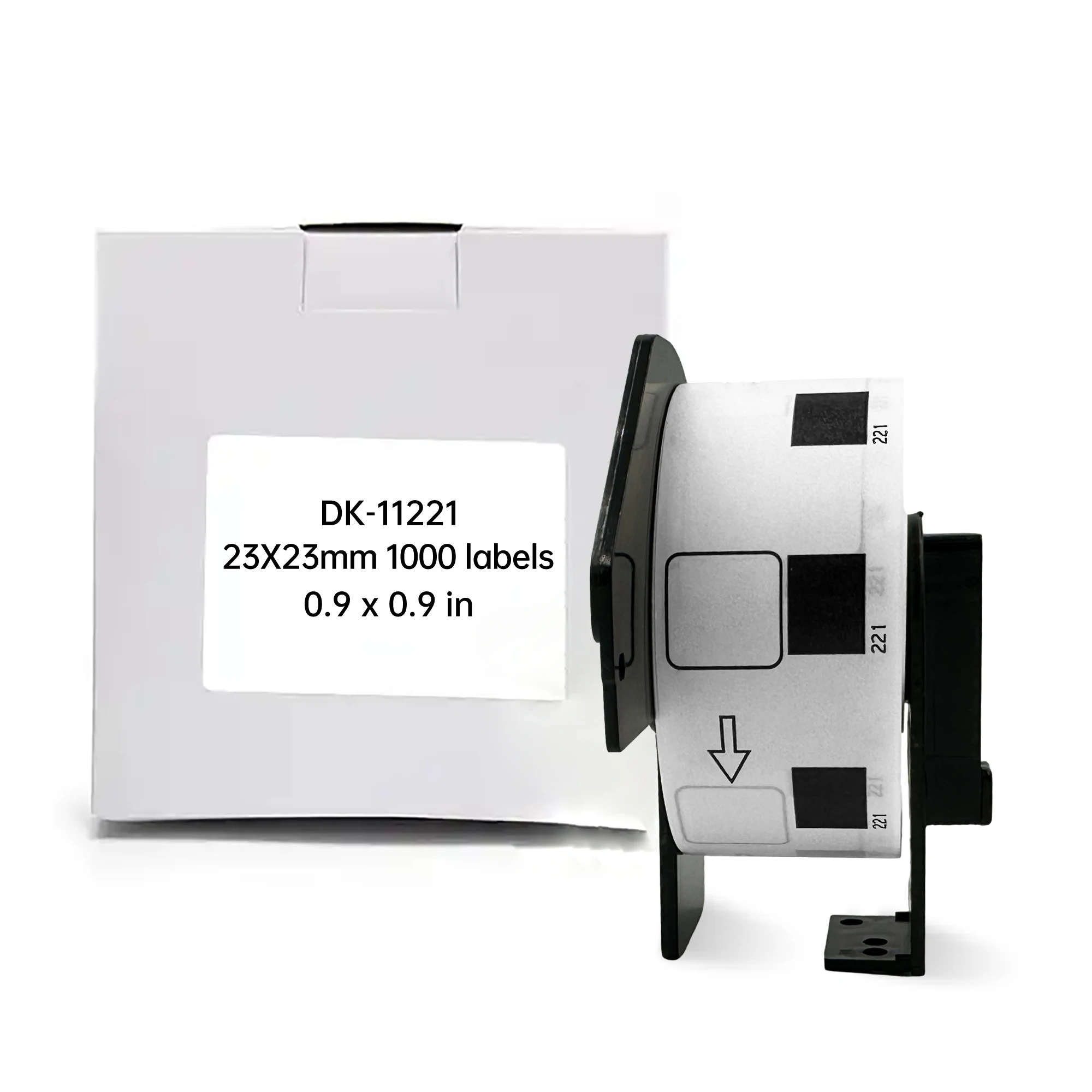 

Compatible Brother Dk-11221 23mm*23mm*1000PCS Self Adhesive square QR code Thermal Paper Labels roll with holder cartridge