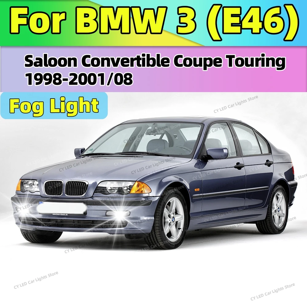 

LED Fog Lamp Car Fog Light Front Bulb 20000LM Ultra Bright For BMW 3 E46 Saloon Convertible Coupe Touring 1998 1999 2000 2001