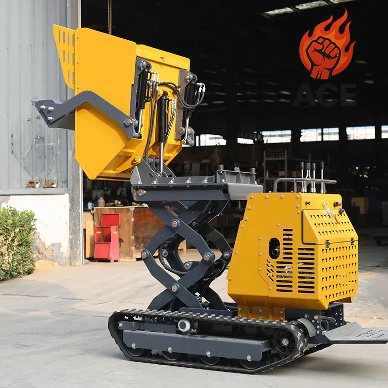 รถดัมพ์ตีนตะขาบขนาดเล็กแบบปรับแต่งได้ รถดัมพ์ตีนตะขาบอเนกประสงค์ขนาดเล็ก 800 กก. รถขนส่งขนาดเล็กสำหรับรถผสมคอนกรีต