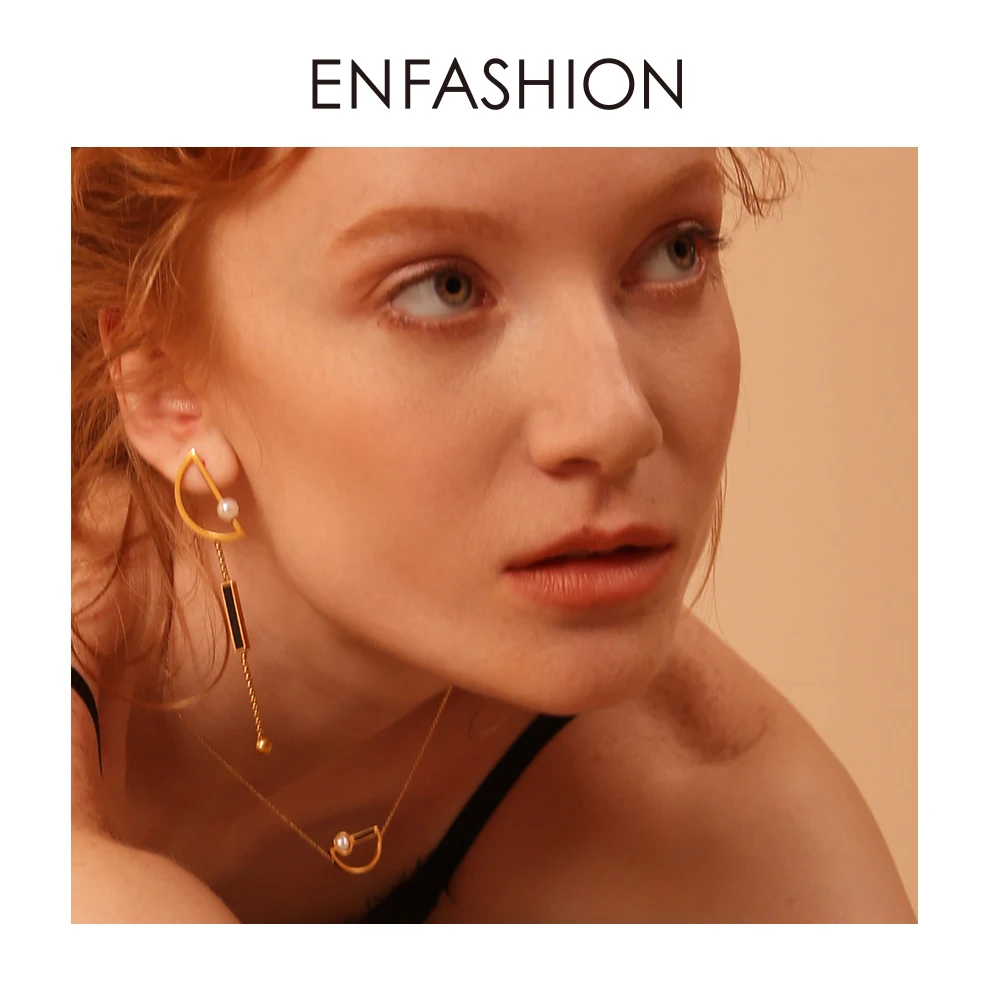 

Жемчужное ожерелье-чокер Enfashion для женщин, золотистого цвета, с подвеской в виде буквы D, из нержавеющей стали, подарок, женские украшения, Collares PD3009