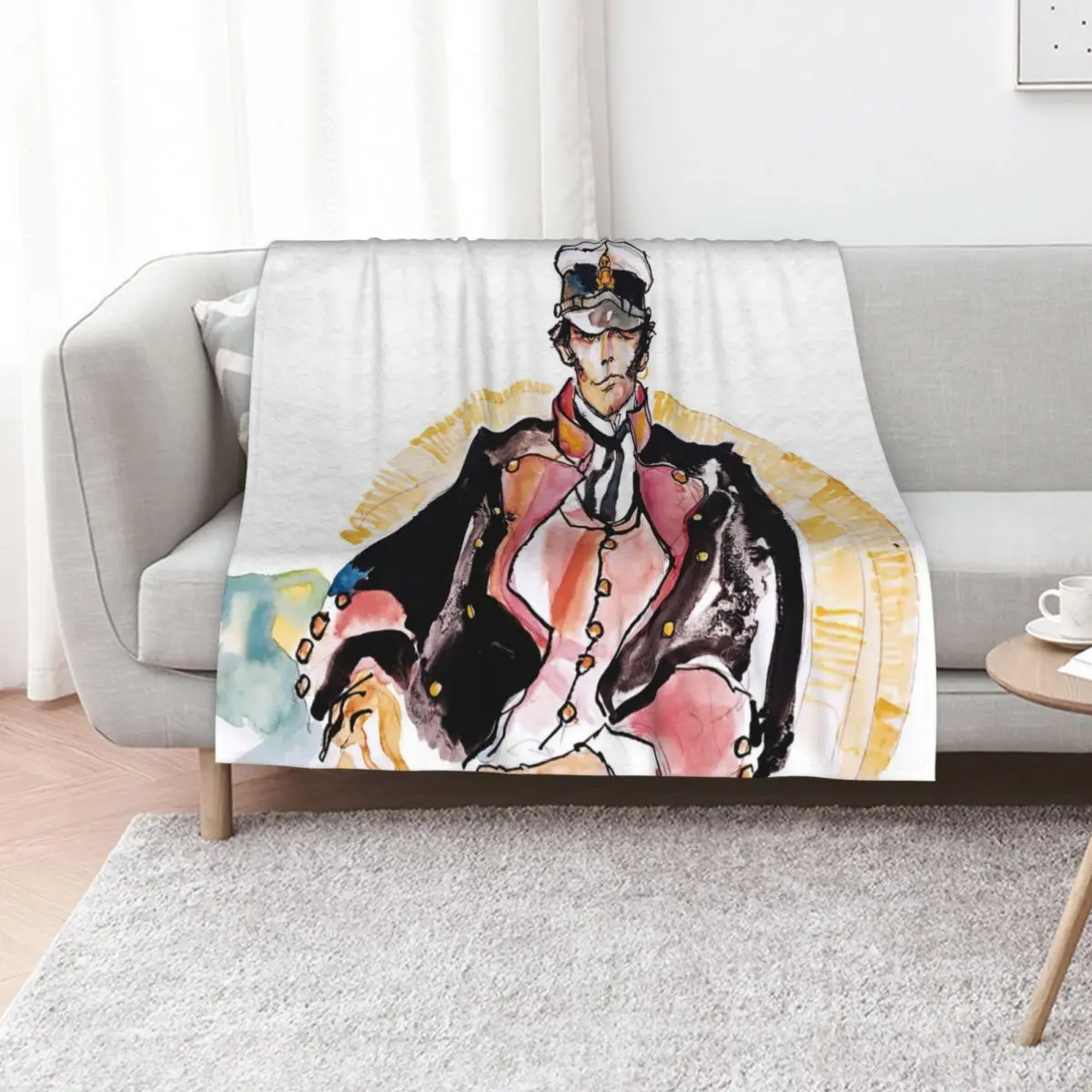 Corto Maltese in the armchair Throw Blanket Soft Winter beds Decorative Throw Personalized Gift Plaid Blankets