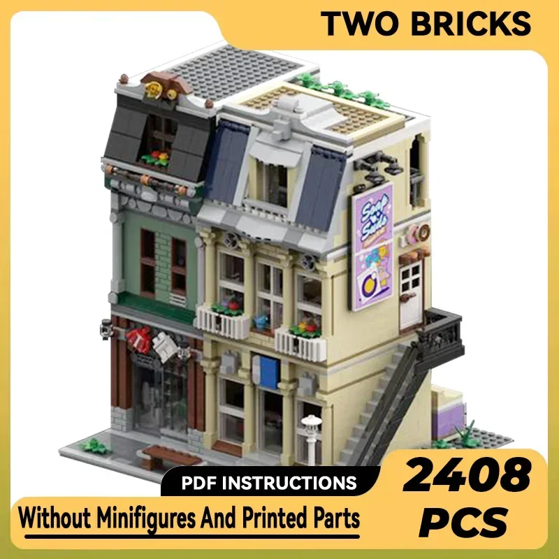 Moc Building Blocks Modular Street View Electronics Store Technical Bricks DIY Assembly Construction Toys For Child Holiday Gift