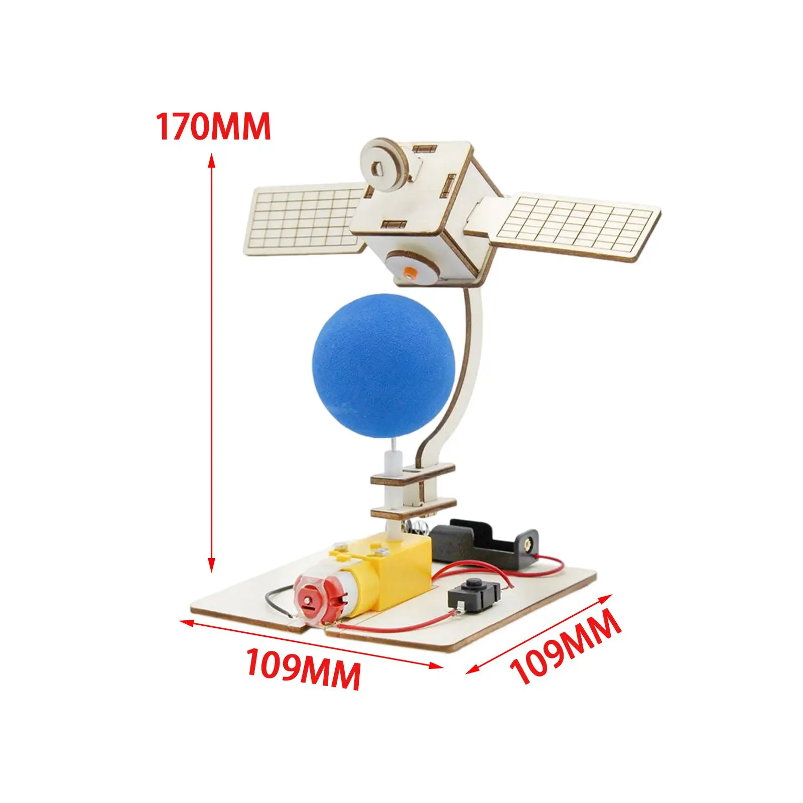 Set percobaan sains kayu, mainan pembelajaran kerajinan satelit buatan tangan untuk anak laki-laki